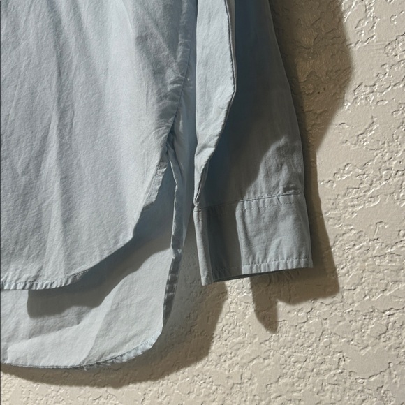 NWOT Woman’s Baby Blue Oversized Button-Down Collared Shirt - Picture 3 of 6